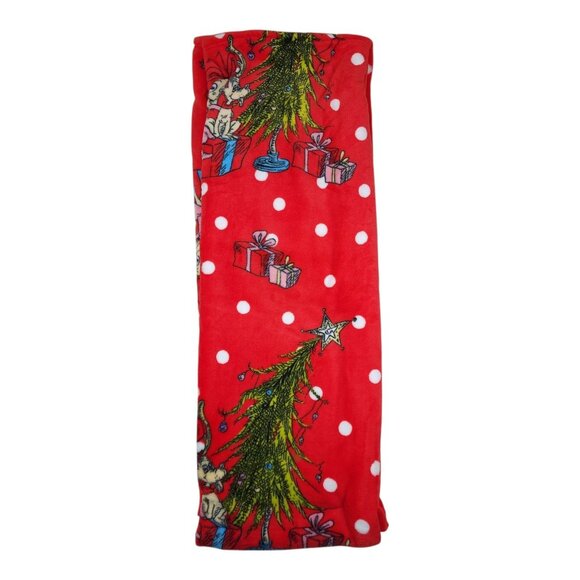 Dr Seuss The Grinch Oversized Throw Blanket 60"x70" Christmas Polka Dots - Picture 10 of 11